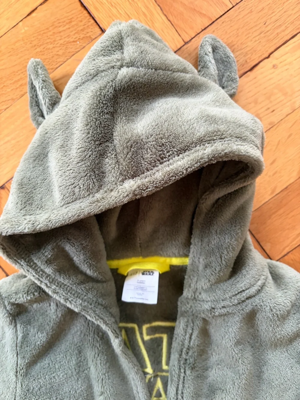 GAP x Disney Star Wars Yoda Green Plush Kids Robe Sz 3T Toddler Boy / Girl